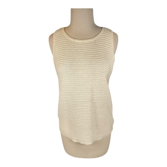 LAUREN RALPH LAUREN Petite White Tight Knit Size Large Petite 100% Cotton - Picture 5 of 10